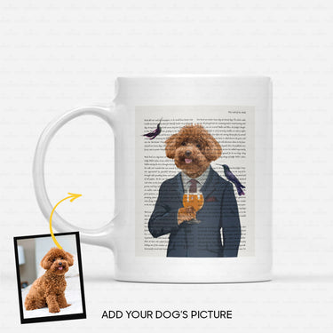 Custom Dog Mug Gift Idea - Dog's Portrait In Well Dressed Magazine For Dog Lover - White Mug